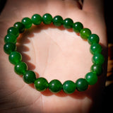 8mm Nephrite Jade / Greenstone Elastic Bracelet