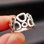 Solid 925 Sterling Silver 15mm Chunky Multi Shaped Ring