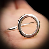 Solid 925 Sterling Silver 15mm Circle Ring