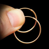 25mm Solid 925 Sterling Silver Rose Gold Round Hoop Earrings