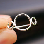 (Q) Solid 925 Sterling Silver 3 Circle Ring