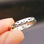(Q) Solid 925 Sterling Silver Koru Band Ring