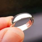 (Q) Solid 925 Sterling Silver 5mm Round Band Ring