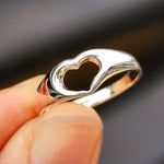 Solid 925 Sterling Silver Irregular Heart Ring