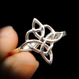 (Q) Solid 925 Sterling Silver 15mm Celtic Knot Heart Ring