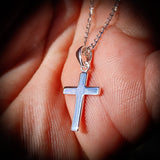 Solid 925 Sterling Silver Cross Pendant Necklace