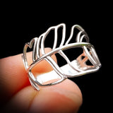 Solid 925 Sterling Silver Plant Leaf Band Ring