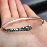 Solid 925 Sterling Silver Rustic Hammer Finish Handmade Bracelet