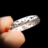 (Q) Solid 925 Sterling Silver Koru Band Ring
