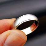 Solid 925 Sterling Silver 6mm Matte Finish Band Ring
