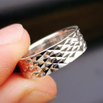 (R) Solid 925 Sterling Silver 7mm Diamond Cut Band Ring