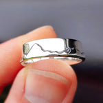 Solid 925 Sterling Silver Mountains Band Ring