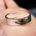 Solid 925 Sterling Silver Rustic Hammer Textured Band Ring
