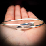 Solid 925 Sterling Silver Simple Band Cuff Bracelet