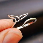 (Q) Solid 925 Sterling Silver Whale Tail Ring