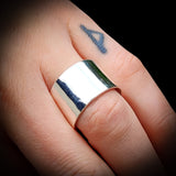 Solid 925 Sterling Silver Rustic Handmade Wide Band Wedding Ring