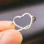 Solid 925 Sterling Silver Wide Heart Ring