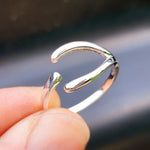 Adjustable Solid 925 Sterling Silver Wishbone Ring
