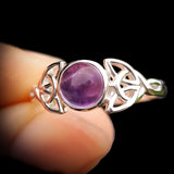 Solid 925 Sterling Silver & Natural Amethyst Celtic Knot Ring