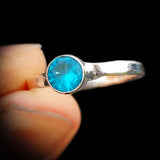 925 Sterling Silver & Blue Topaz hammer Finish Handmade Ring