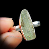 (R) Solid 925 Sterling Silver & Natural Raw Green Kyanite Handmade Ring