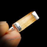 Solid 925 Sterling Silver & Natural Raw Imperial Topaz Handmade Ring