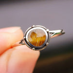 Solid 925 Oxidized Sterling Silver & Natural Irregular Tiger Eye Ring