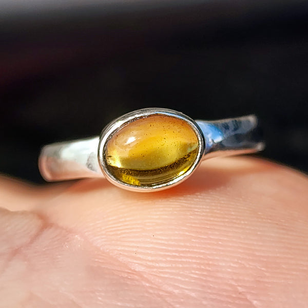 Solid 925 Sterling Silver & Natural Citrine Handmade Oval Signet Ring