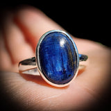 (R) Solid 925 Sterling Silver & Natural Kyanite Handmade Ring