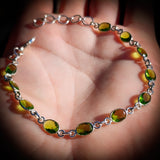 Solid 925 Sterling Silver & Natural Peridot Handmade Chain Bracelet