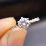 (O) Solid 925 Sterling Silver & 7mm Simulated Diamond Signet Ring