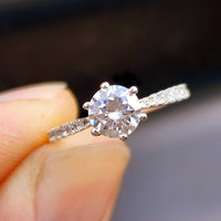 (O) Solid 925 Sterling Silver & 7mm Simulated Diamond Signet Ring