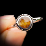(T) Solid 925 Oxidized Sterling Silver & Natural Irregular Tiger Eye Ring