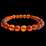 Polished Cognac Baltic Amber Elastic Bracelet