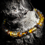 Natural Polished Green Baltic Amber Elastic Bracelet