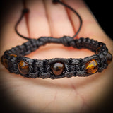 Polished Green Baltic Amber Macrame Bracelet