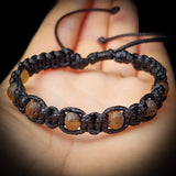 Raw Green Baltic Amber Macrame Bracelet