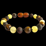 Amber Teething Bracelet / Anklet - Raw Cherry, Lemon, Tiger Eye