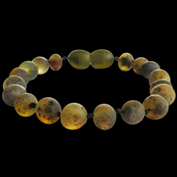 Amber Teething Bracelet / Anklet - Raw Green Amber