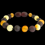 Amber Teething Bracelet / Anklet - Raw Mixed Amber - Cherry, Butter, Honey