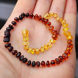 Amber Teething Necklace - Mixed Polished Baroque Gradient Amber