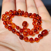 Amber Teething Necklace - Polished Cognac