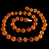 50x Natural Genuine Baltic Amber Beads - Polished Cognac