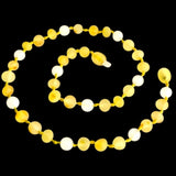 Amber Teething Necklace - Raw Lemon & White Quartz