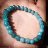 6mm Natural Aquamarine Stone Bracelet