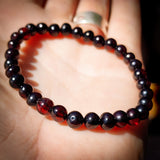 Polished Cherry Baltic Amber Elastic Bracelet