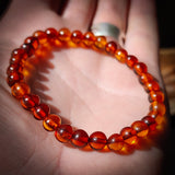 Polished Cognac Baltic Amber Elastic Bracelet