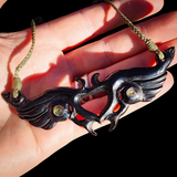Pekapeka Black Bone Carving Pendant Necklace - NZ Maori Inspired