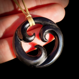 Triple Koru Bone Carving Pendant Necklace - NZ Maori Inspired