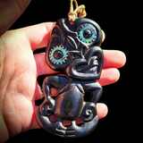 Hei Tiki XL Bone Carving Pendant Necklace - NZ Maori Inspired
